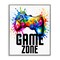 Stupell Industries Game Zone Splash Framed Giclee, design by Kim Allen